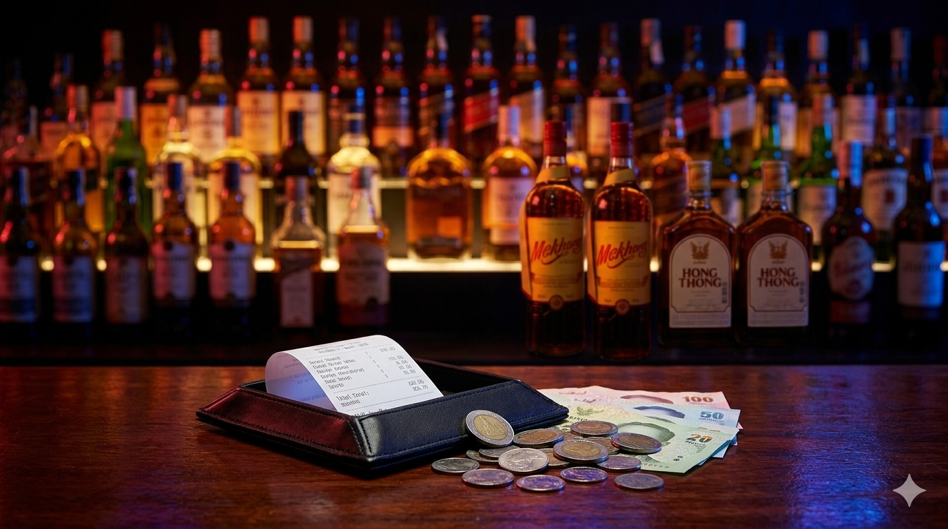 Inflated bar bill at a <a href=