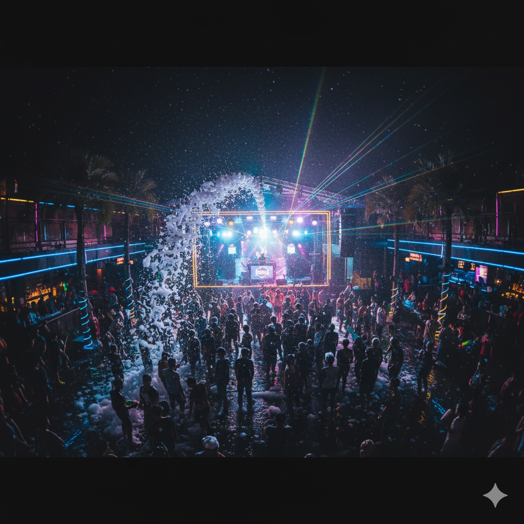 Songkran foam party at Bangkok nightclub