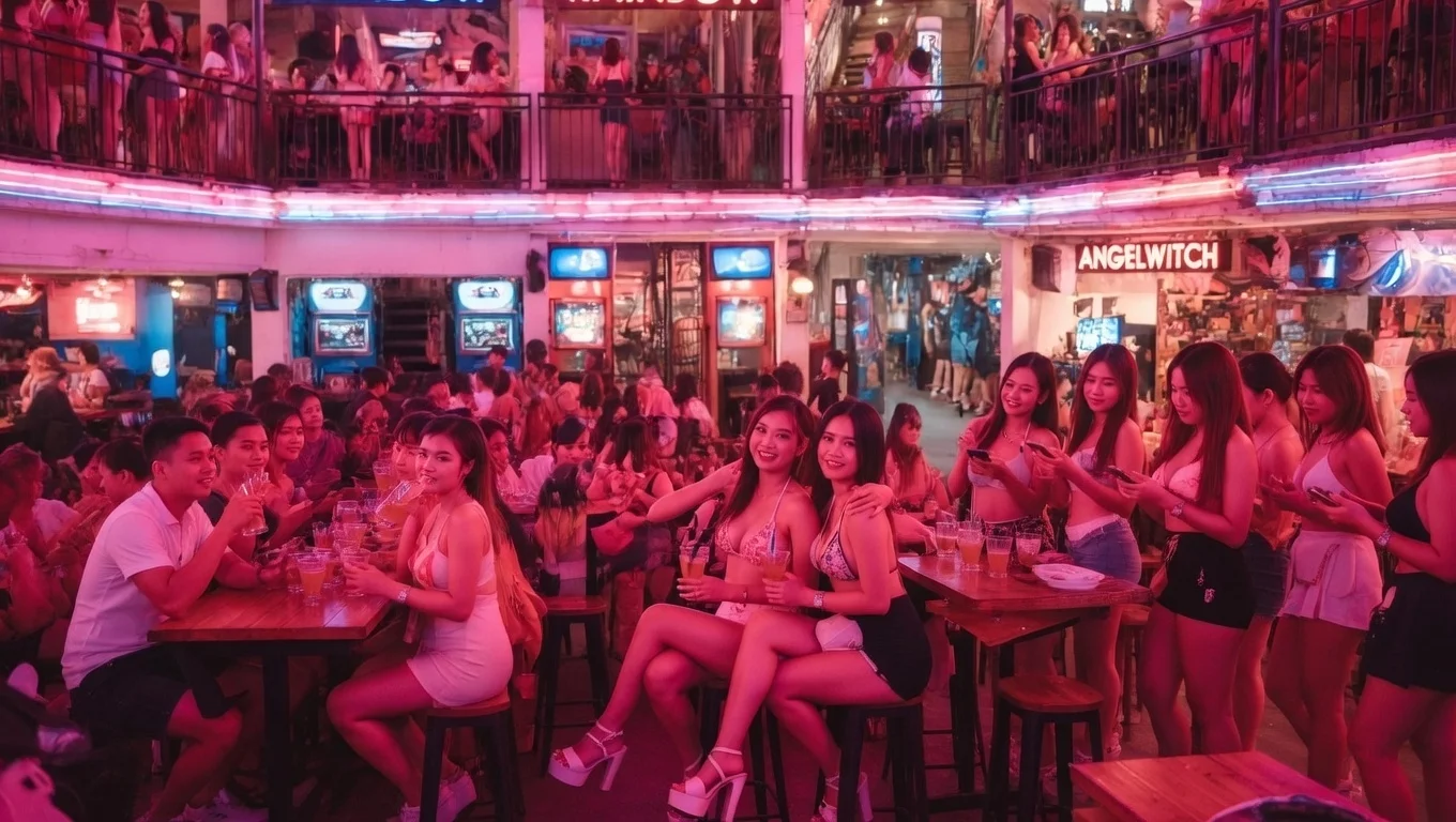 Nana Plaza ground floor beer garden at night